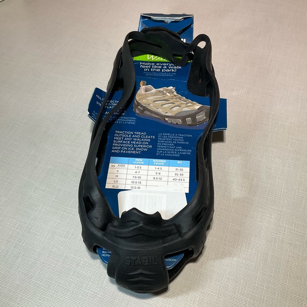 STABILicers Walk Traction Cleat for Walking on Snow & Ice, Black, Small (1 Pair)